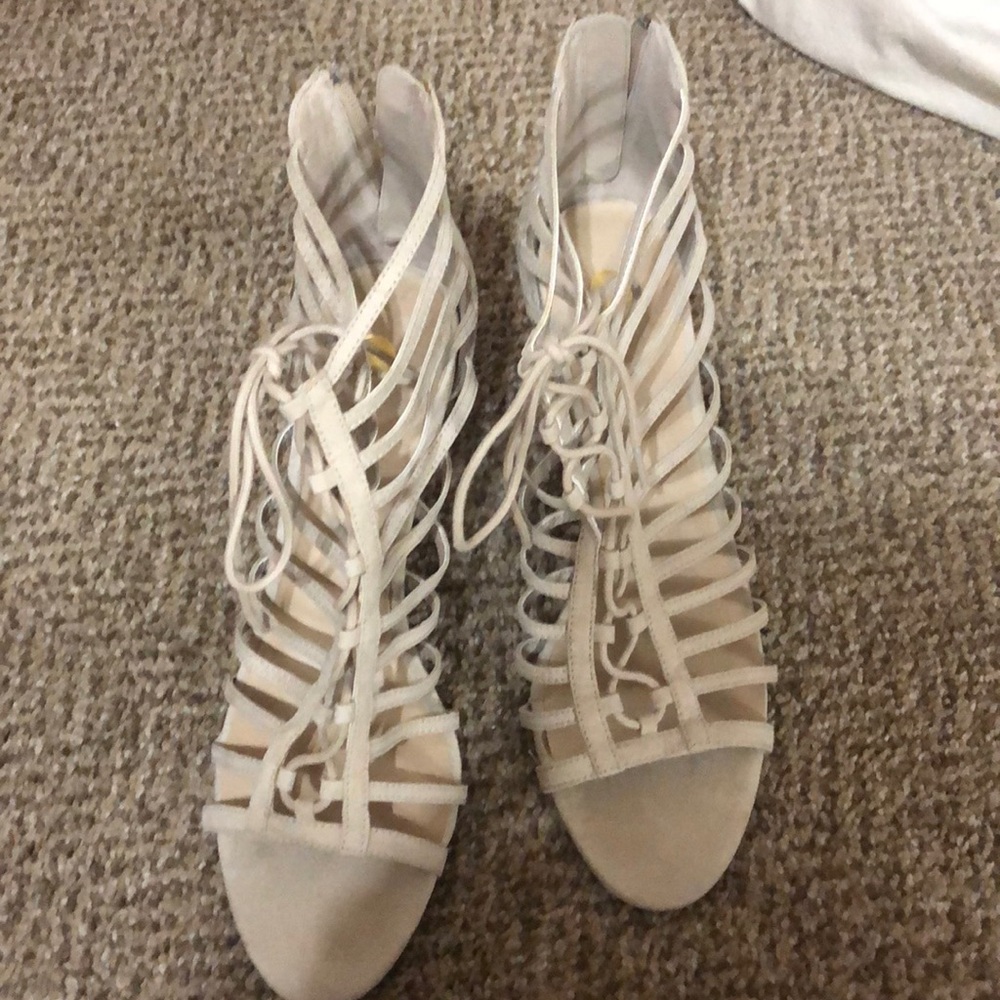 Lace up heels.